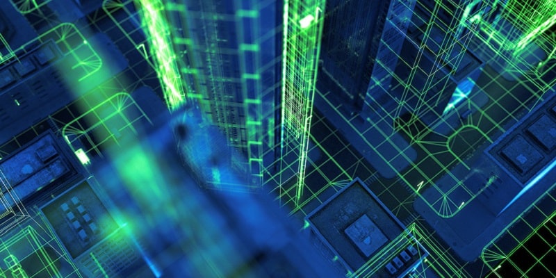 stock photo of digital city